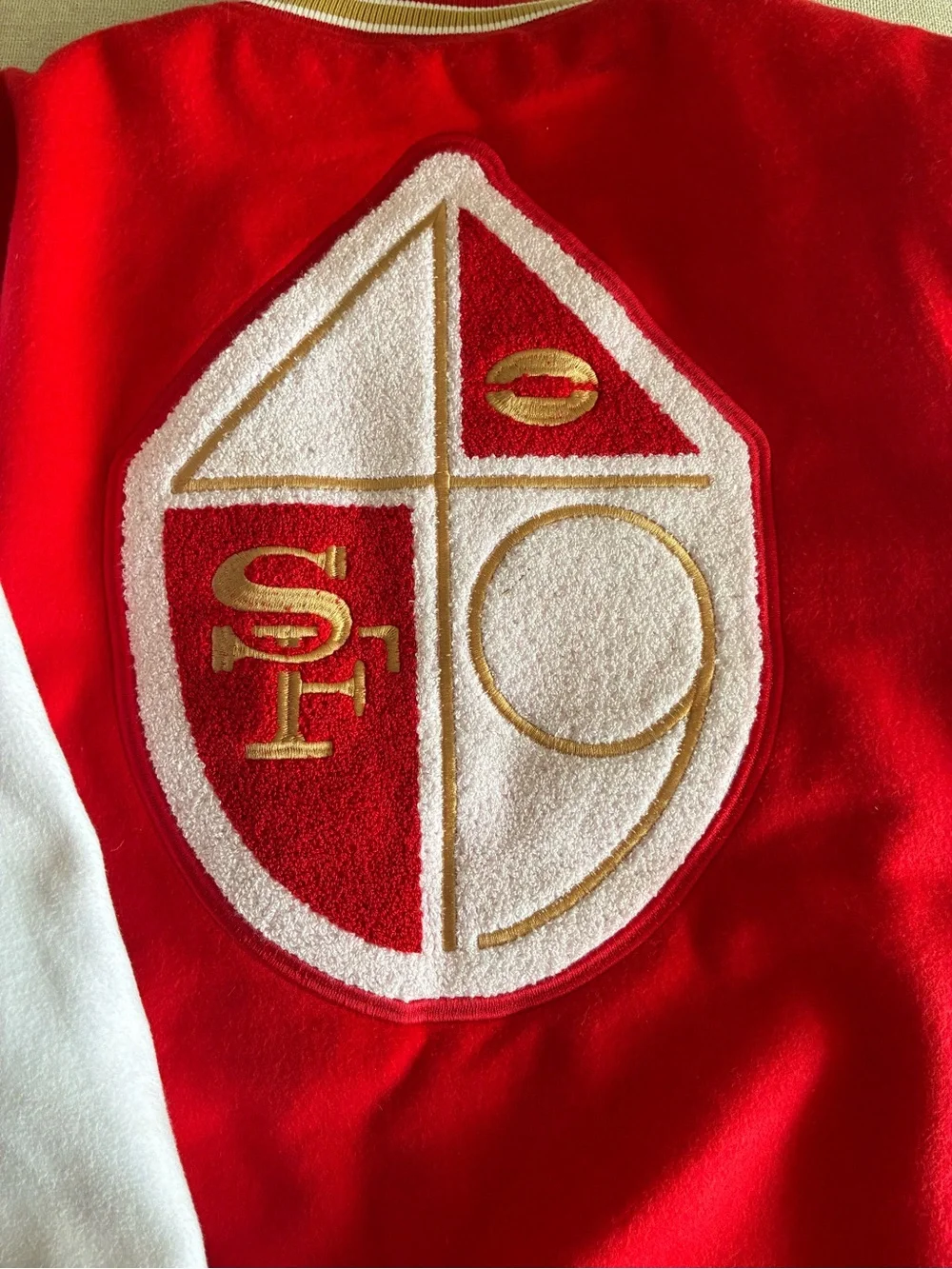 NFL Red & White Kids San Francisco 49er Letterman Jacket